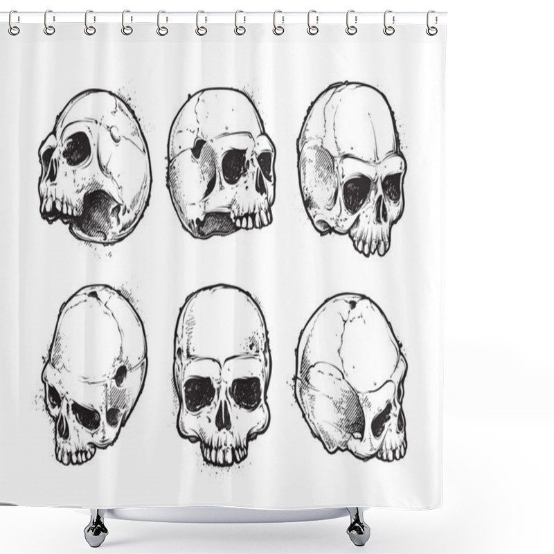 Personality  Hand-drawn Skulls Shower Curtains