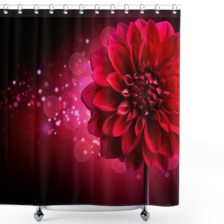 Personality  Dahlia Autumn Flower Design.Over Black Shower Curtains