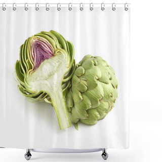Personality  Whole And Halved Fresh Artichoke Shower Curtains