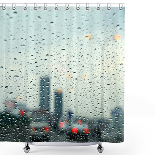 Personality  Traffic Rainy Day Shower Curtains