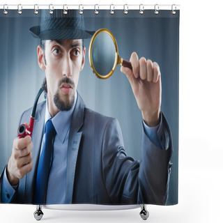 Personality  Detective With The Smoking Pipe Shower Curtains