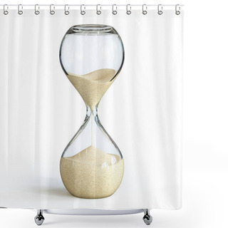 Personality  Hourglass On White Background, Sandglass 3d Rendering Shower Curtains