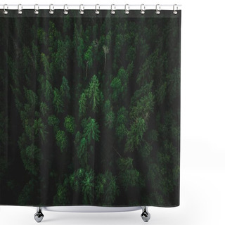 Personality  A Beautiful Drone Fight Mid Summer Over The Jush Forest In The Albertan Badlands Shower Curtains
