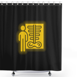 Personality  Bone Density Yellow Glowing Neon Icon Shower Curtains