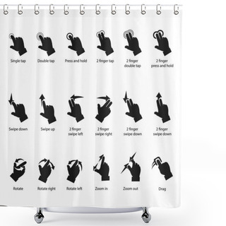 Personality  Gesture Icons Shower Curtains