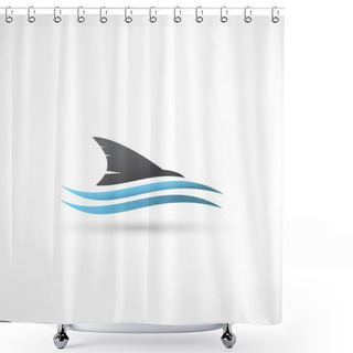 Personality  Shark Icon Shower Curtains