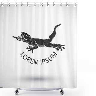 Personality  Gecko Logo Vector Shower Curtains