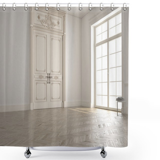 Personality  Classic White Room With Window And A View.3d Rendering Shower Curtains