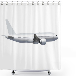 Personality  White Plane With Path Shower Curtains