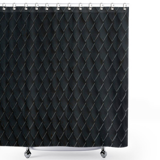 Personality  Metal Fence On Black Background, Full Frame View Shower Curtains