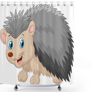 Personality  Hedgehog Cartoon Was Looking To The Side Shower Curtains