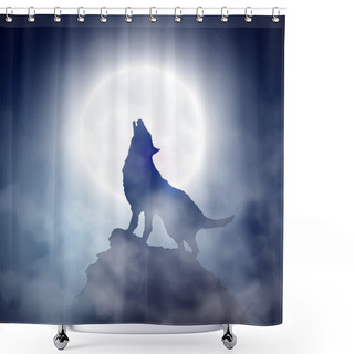Personality  Howling Wolf Shower Curtains