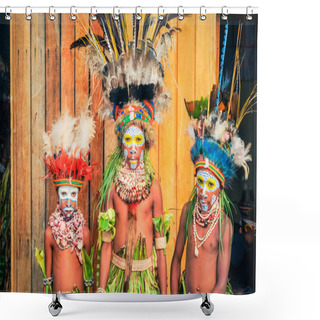 Personality  Posing Children In Papua New Guinea Shower Curtains