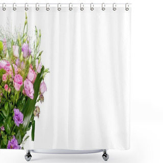 Personality  Beautiful Rose Flowers Isolated On White Background Shower Curtains