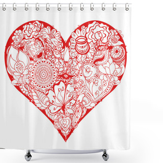Personality  Heart Of Flower Shower Curtains