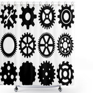 Personality  Gear Collection Machine Gear Shower Curtains