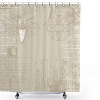 Personality  Background Of The Papyrus With Occult Symbols Shower Curtains