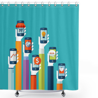 Personality  Flat Design Vector Illustration Concept For Mobile Apps Shower Curtains