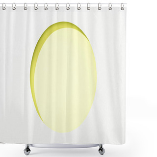Personality  Cut Out Round Hole In White Paper On Lime Green Colorful Background Shower Curtains