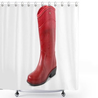 Personality  Rain Boots Universal Isolated On White Background Shower Curtains