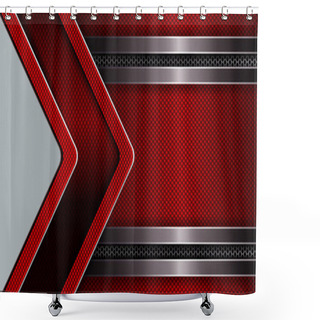 Personality  Geometric Texture Red Design With Arrow And Frame With Edging. Shower Curtains