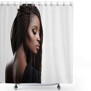 Personality  Black Woman With Braids Shower Curtains