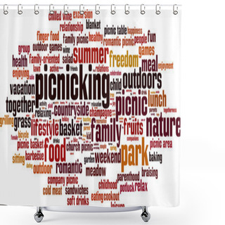 Personality  Picnicking Word Cloud Shower Curtains