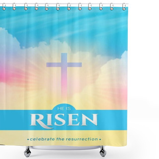 Personality  Christian Religious Design For Easter Celebration. Rectangular Vertical Banner Shower Curtains