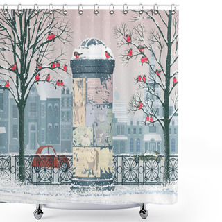 Personality  Winter In The City Shower Curtains