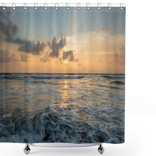Personality  Sunset Over Sea Shower Curtains