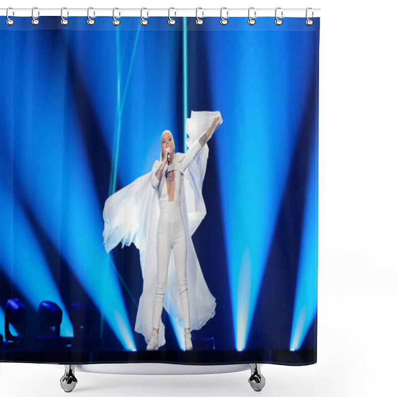 Personality   Svala From Iceland At The Eurovision Song Contest Shower Curtains