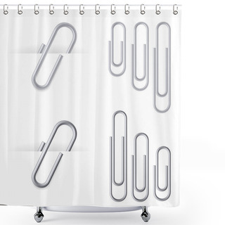 Personality  Set Of Realistic Clips Shower Curtains