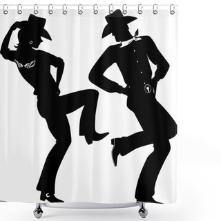 Personality  Cowboy Dance Shower Curtains