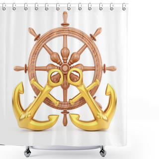 Personality  Helm And Anchors Shower Curtains
