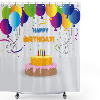Personality  Happy Birthday Design Shower Curtains