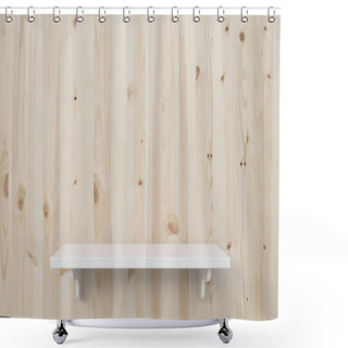 Personality  Brown Wooden Shelf Shower Curtains
