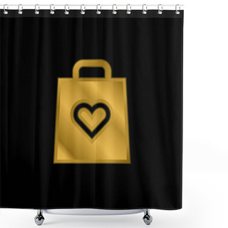 Personality  Birthday Gold Plated Metalic Icon Or Logo Vector Shower Curtains