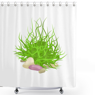 Personality  Seaweed, Isolated Colorful Corals And Algae, Vector Underwater Flora, Fauna. Shower Curtains