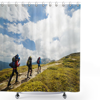 Personality  Hiking In The Mountains Shower Curtains