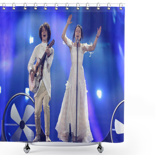 Personality  Naviband From Belarus  Eurovision 2017 Shower Curtains