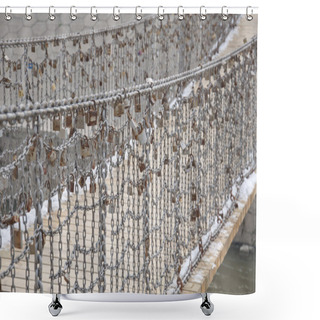 Personality  Iron Chain Bridge Shower Curtains