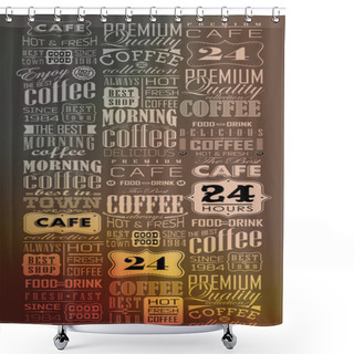 Personality  Set Of Vintage Retro Coffee Shower Curtains