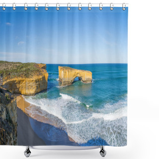 Personality  London Bridge In The Great Ocean Road Shower Curtains