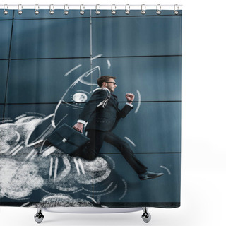Personality  Stylish Businessman With Rocket Shower Curtains