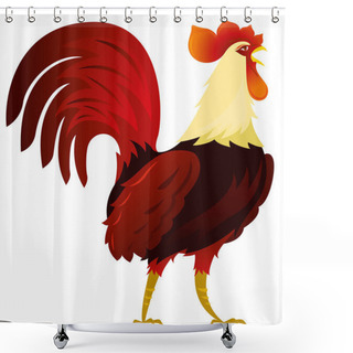 Personality  Mr Rooster Illustration Shower Curtains