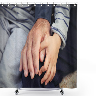 Personality  Child And Grandfather Shower Curtains