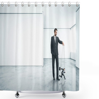 Personality  Businessman With Marionette Shower Curtains