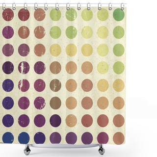 Personality  Retro Colorful Circles Background, Vector Shower Curtains