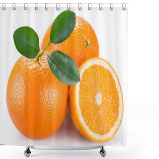 Personality  Orange Fruits On A White Background. Shower Curtains