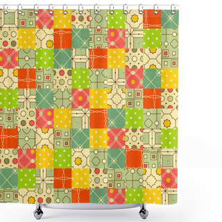 Personality  Seamless Background In Patchwork Style Shower Curtains